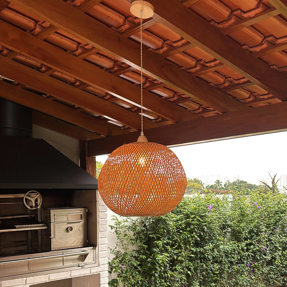 Luminária Pendente de Bambu Raya