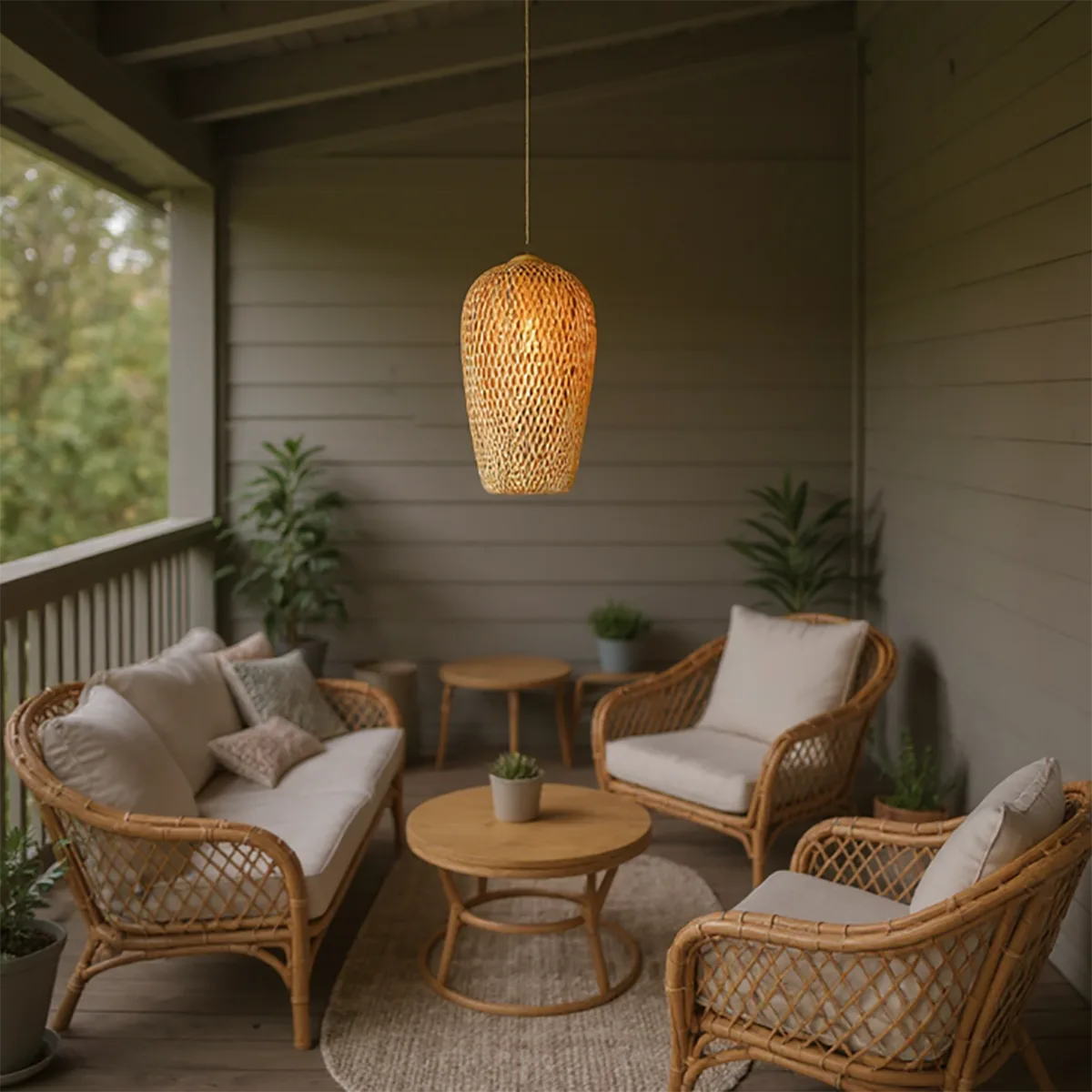 Luminária Pendente de Bambu Sumba