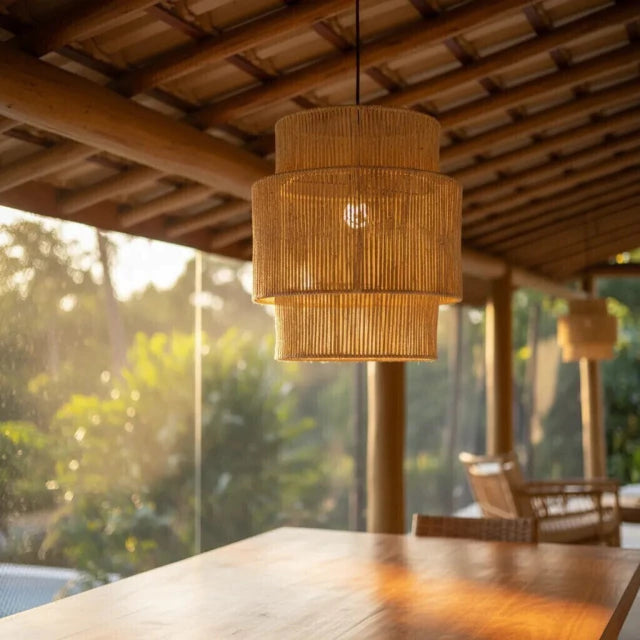 Luminária Pendente de Palha Tikal