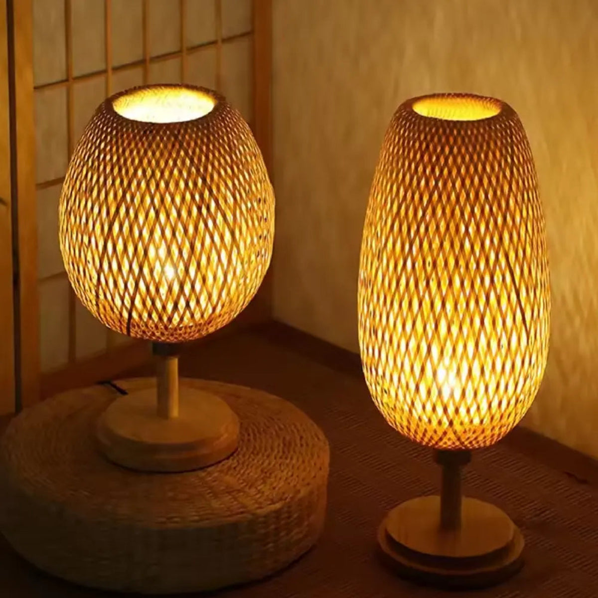 Luminária de Mesa Bambu