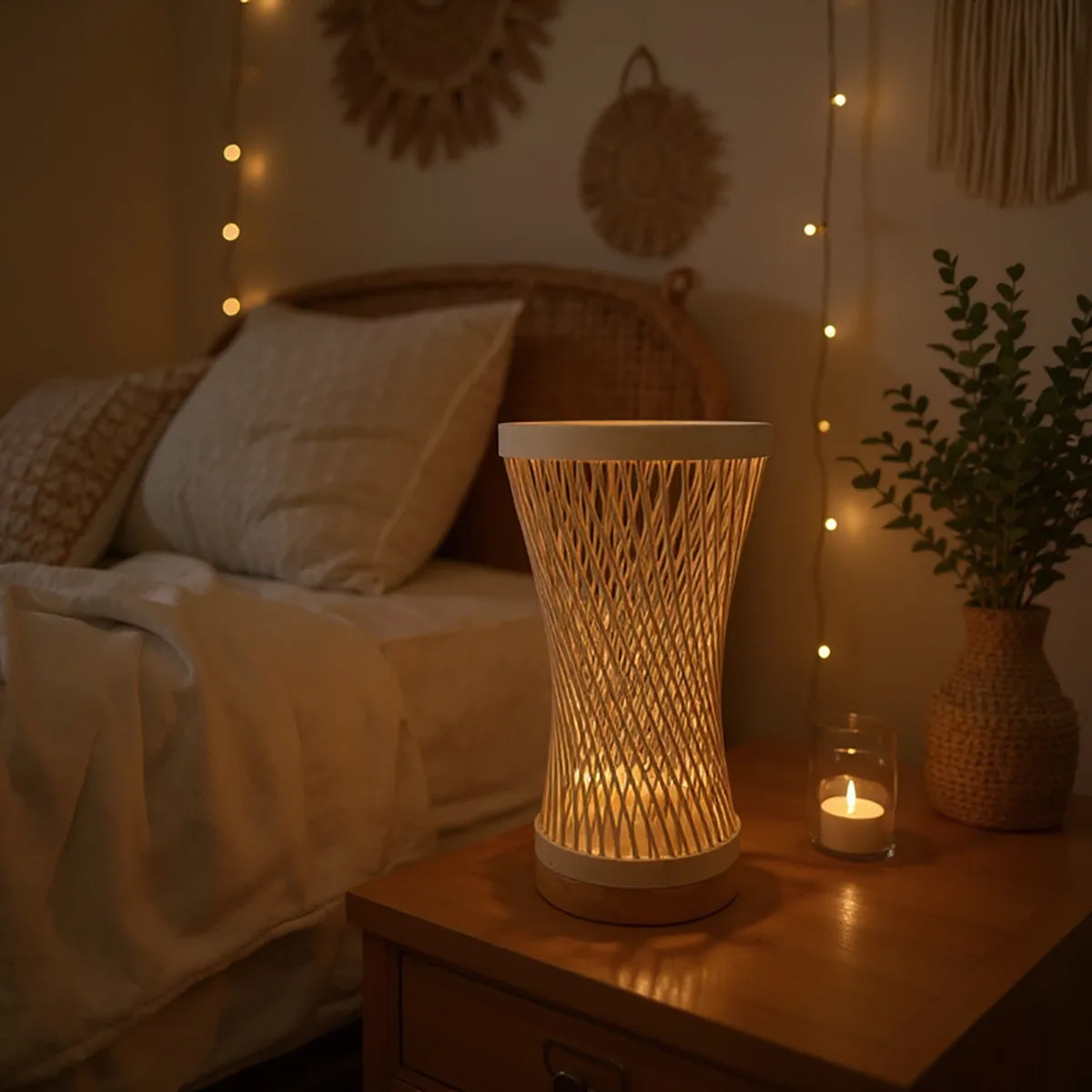 Luminária de Mesa de Bambu Suna