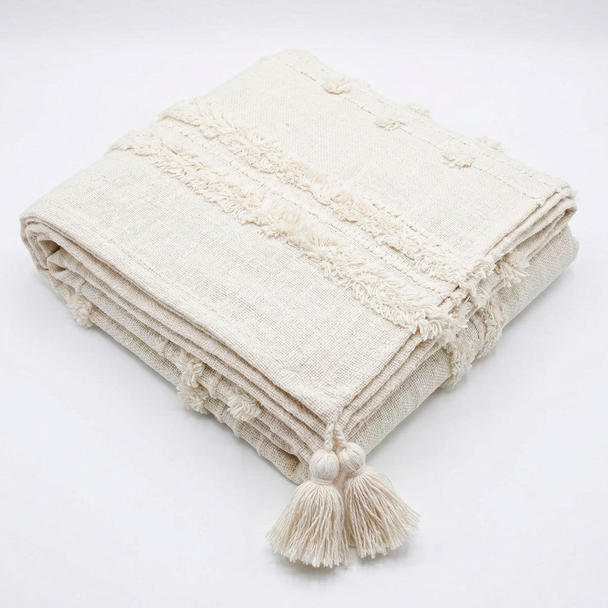 Manta para Sofá Decorativa Boho Bordada Aurora