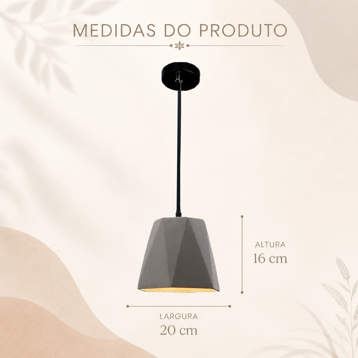 Luminária Pendente de Concreto Elvo