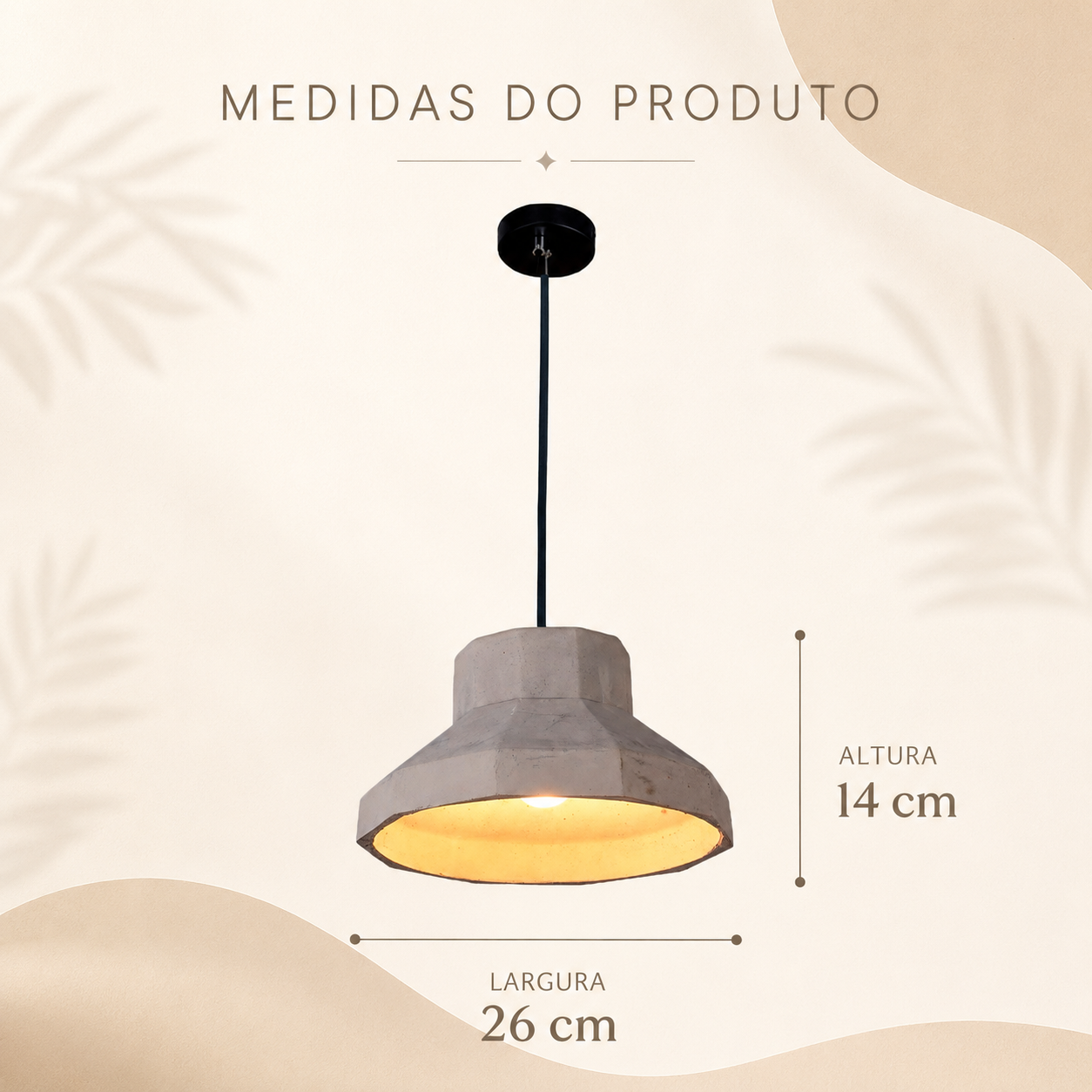 Luminária Pendente de Concreto Moen