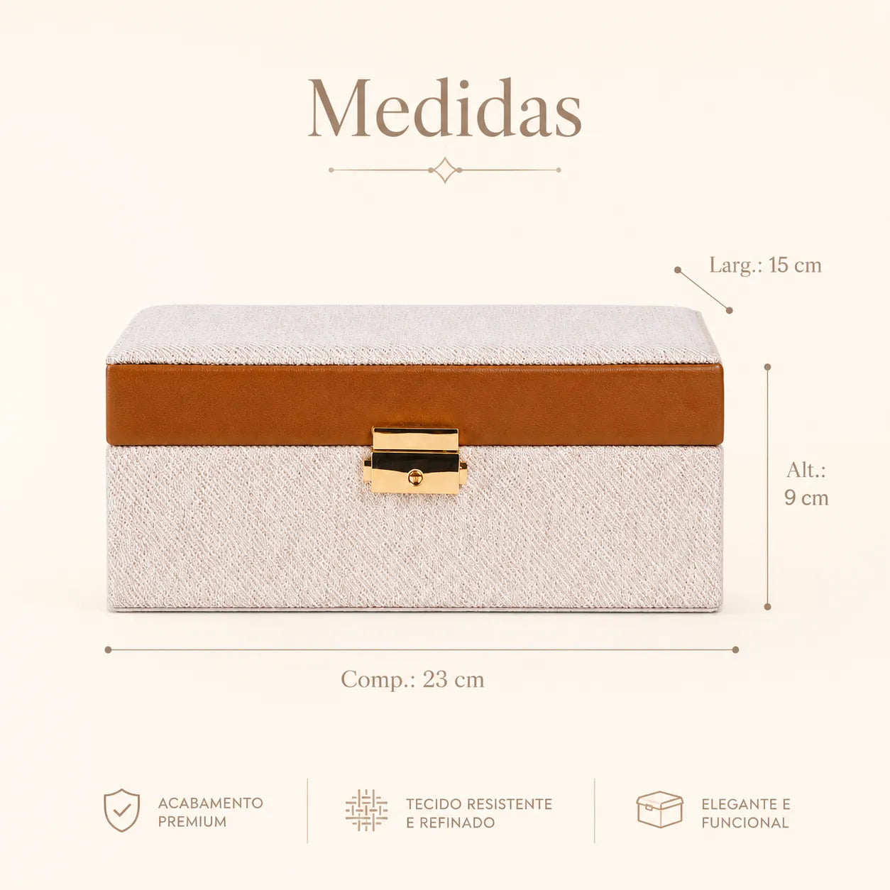 Caixa Organizadora Decorativa em Linho Milano