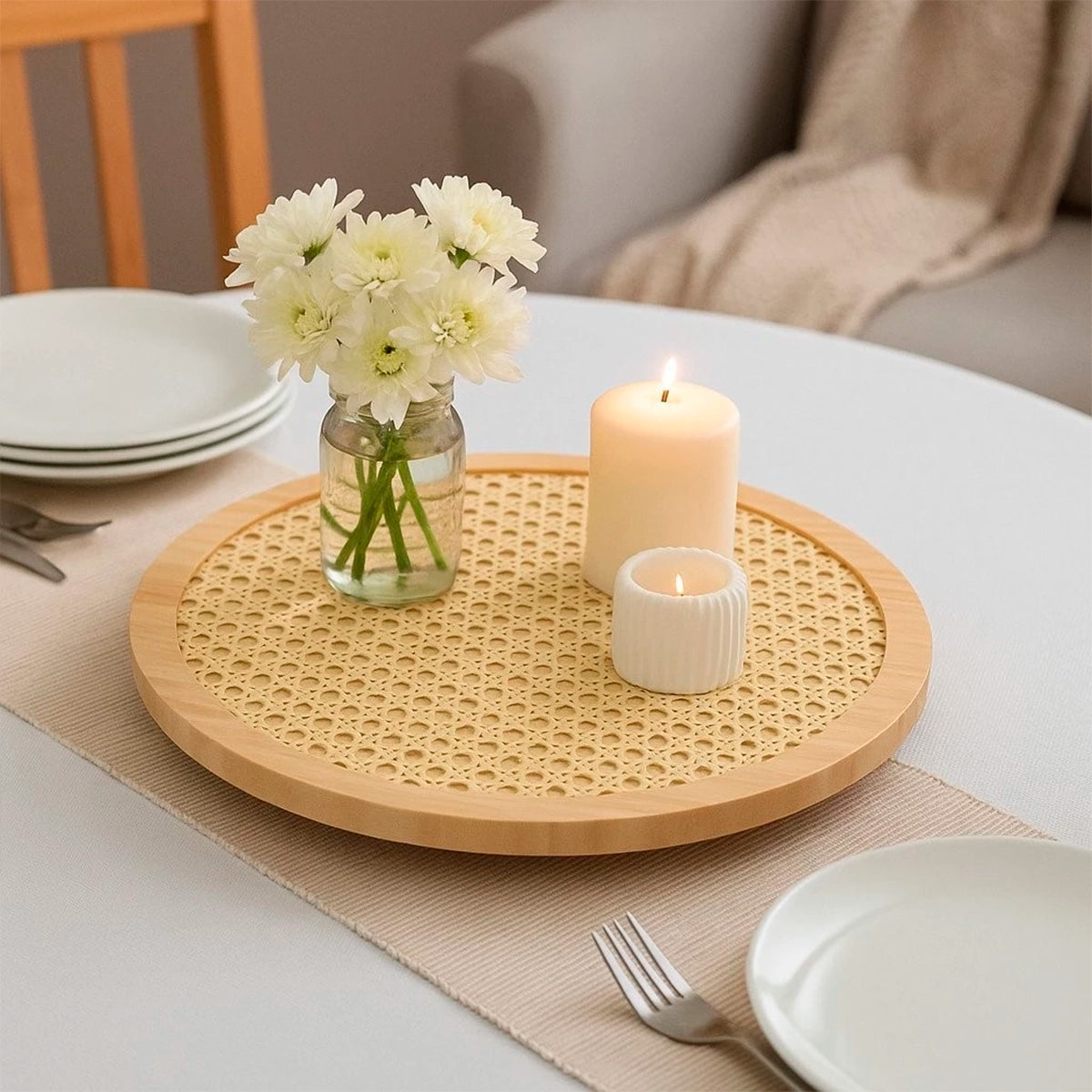 Tábua de Bambu com Base Giratória Essenza Natural