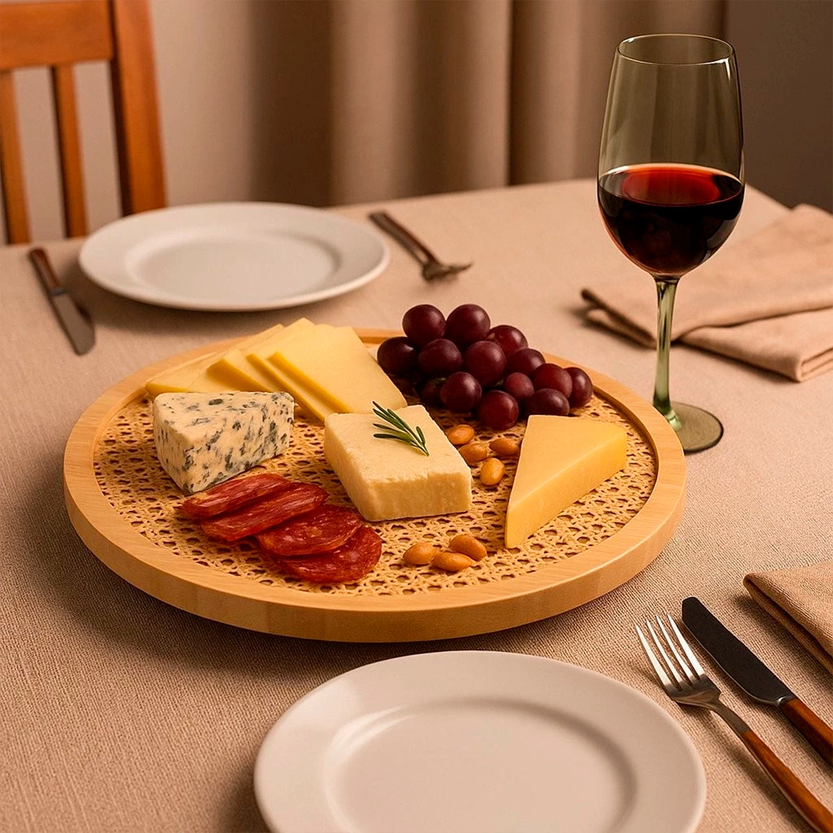 Tábua de Bambu com Base Giratória Essenza Natural