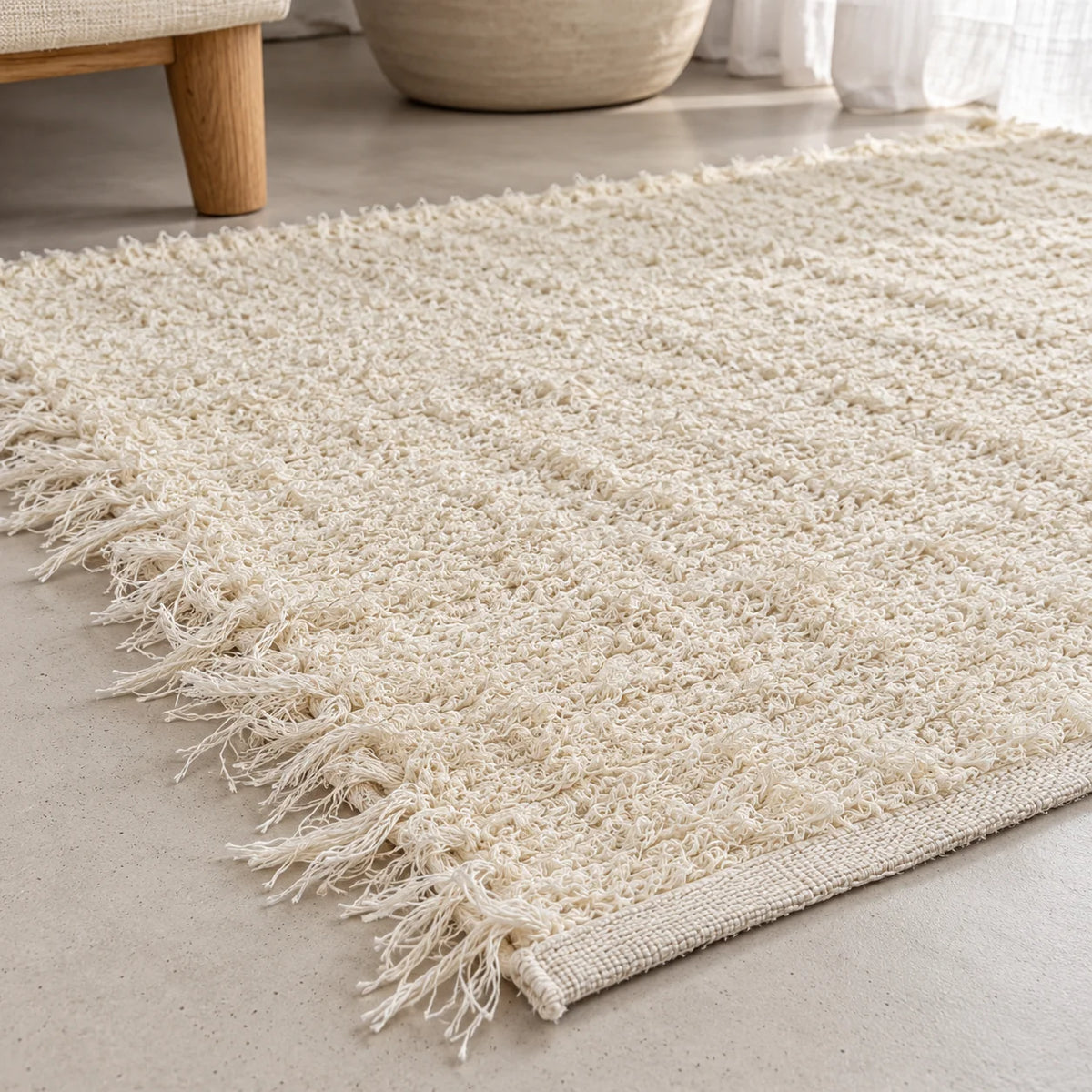 Tapete Felpudo Dupla Face Off White Toque Macio