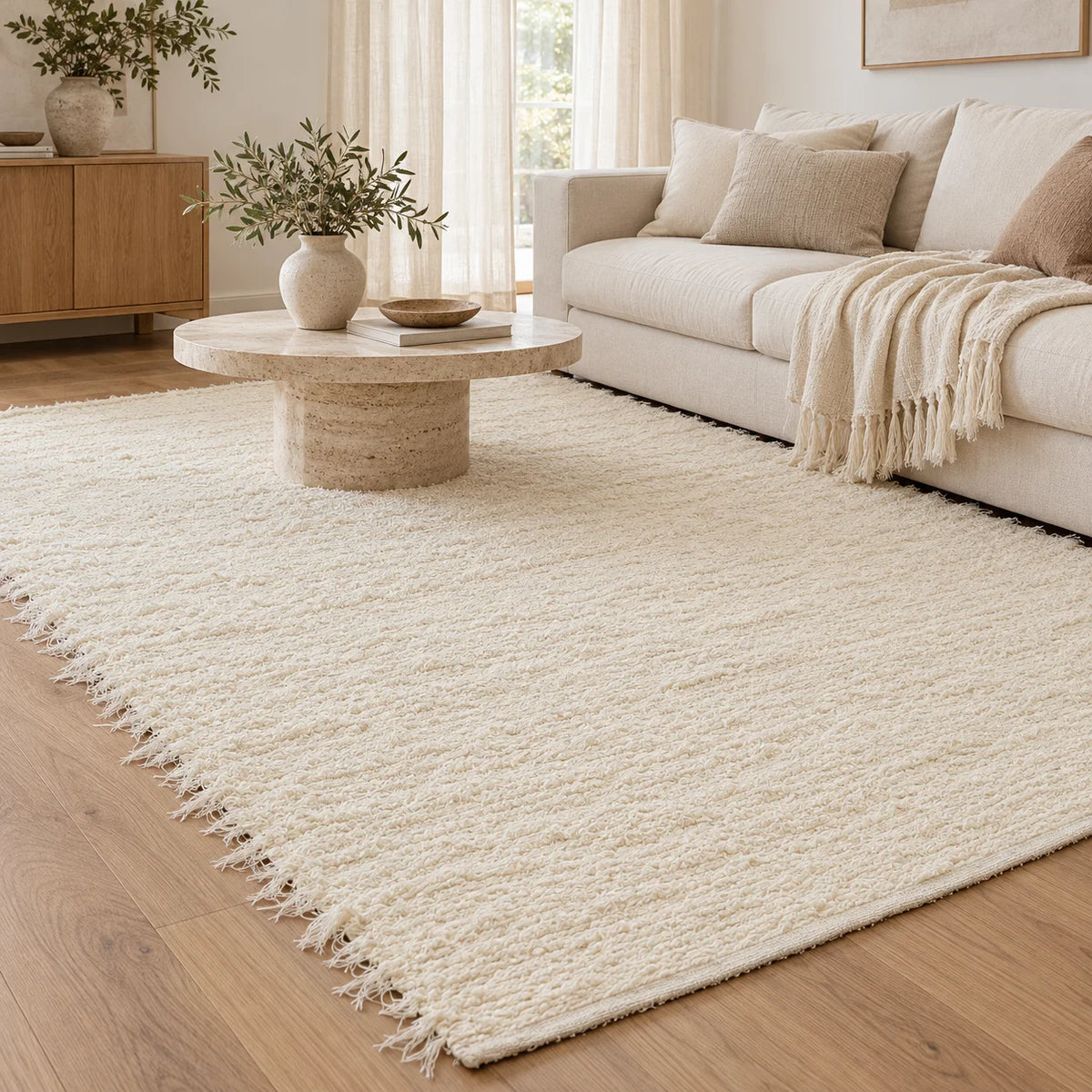 Tapete Felpudo Dupla Face Off White Toque Macio