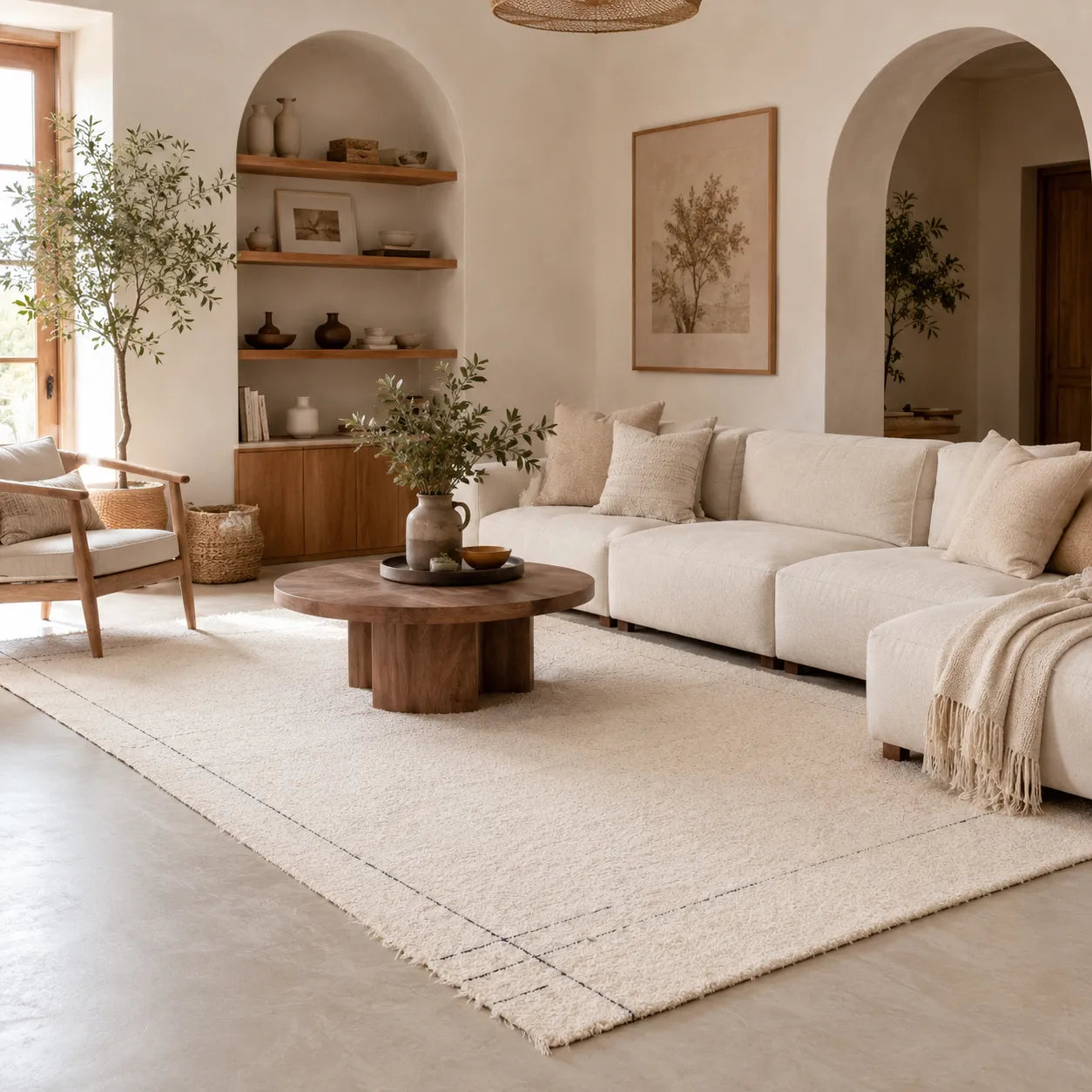 Tapete Off White Felpudo Premium Linea
