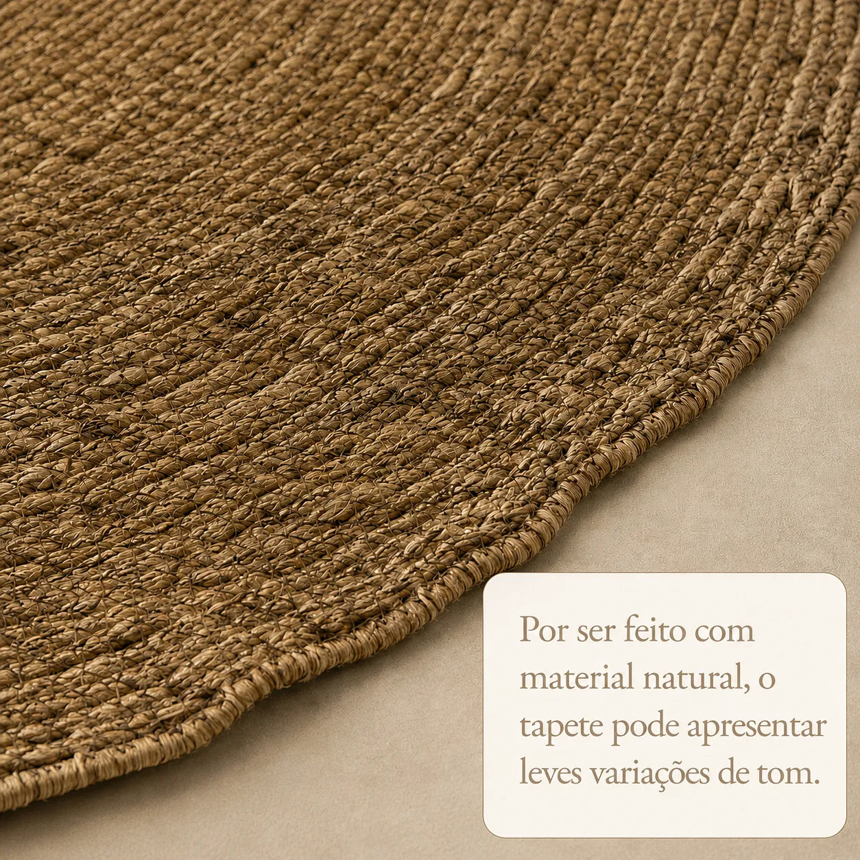 Tapete Redondo de Sisal Natural Trançado Solara