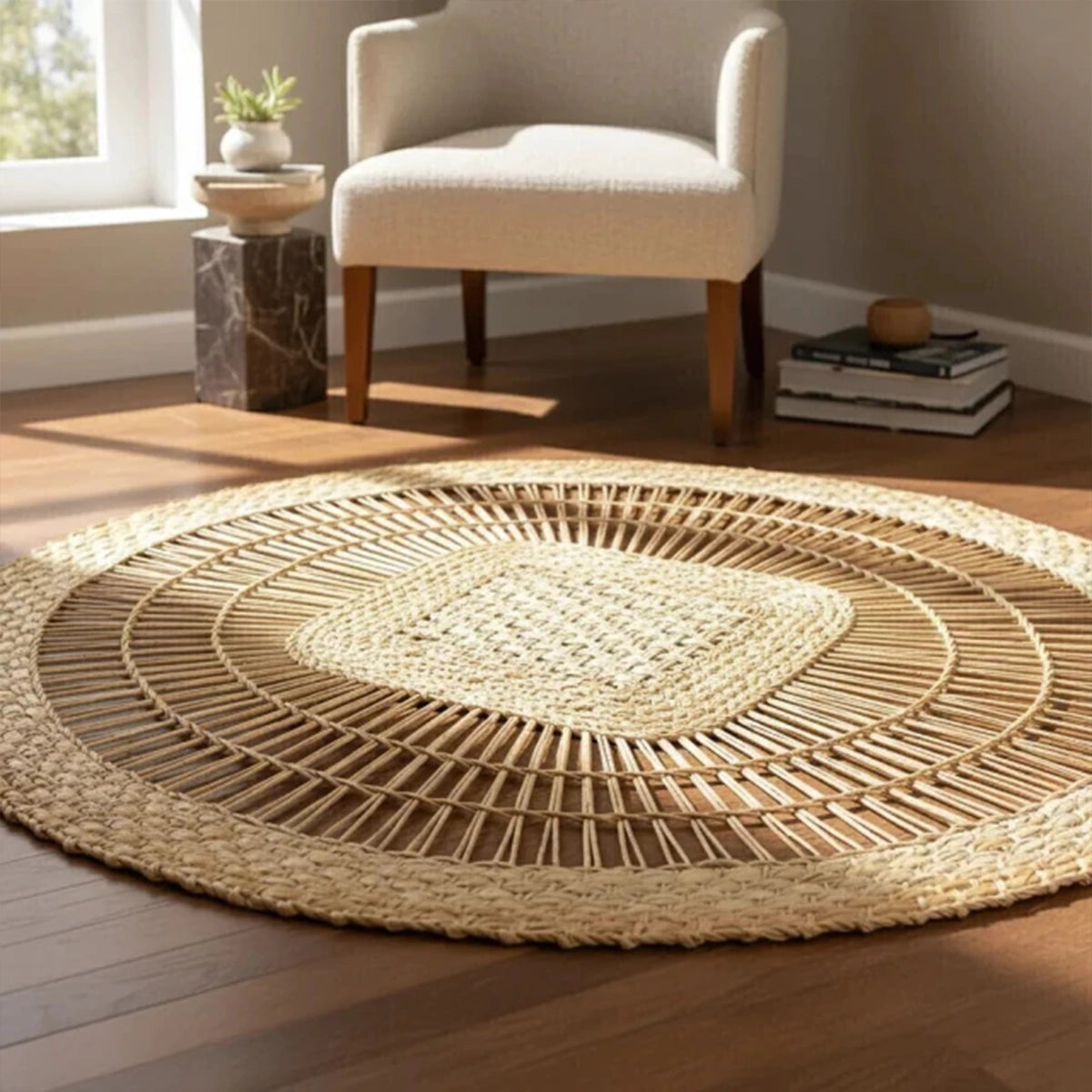 Tapete de Palha Redondo Raízes