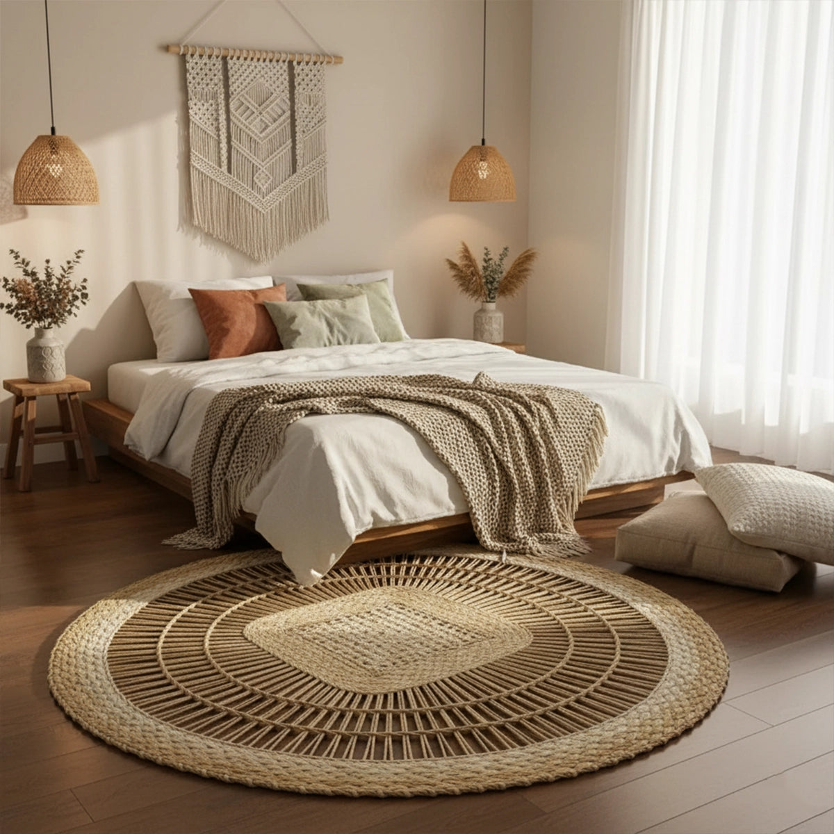 Tapete de Palha Redondo Raízes