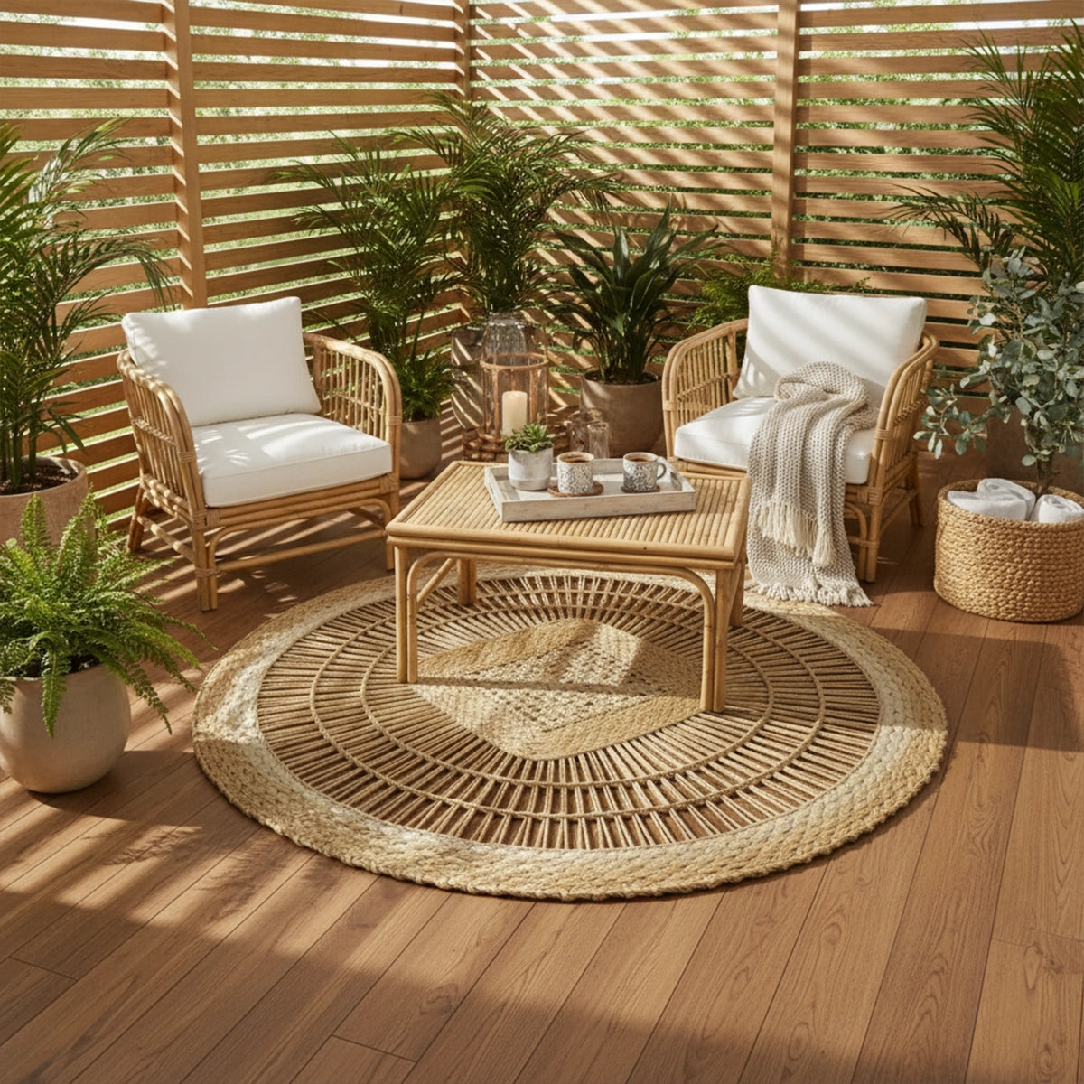 Tapete de Palha Redondo Raízes