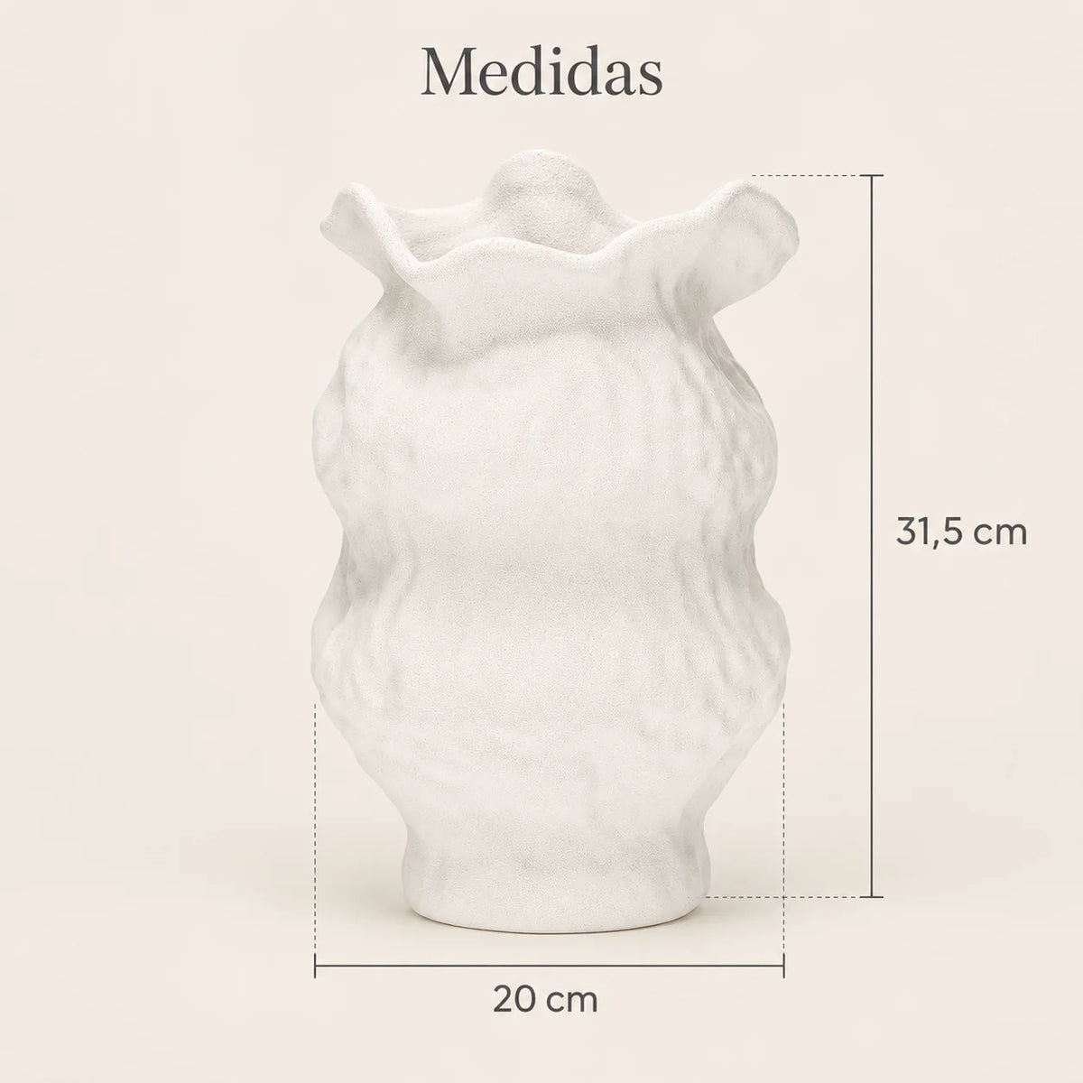 Vaso Decorativo em Cerâmica Branca com Textura Grécia