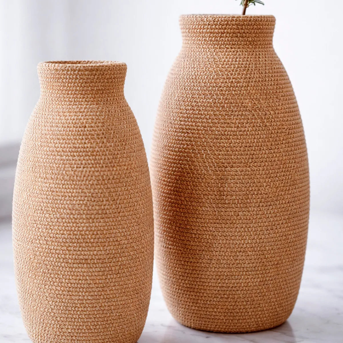 Vaso Decorativo Texturizado em Fibra Natural Bali