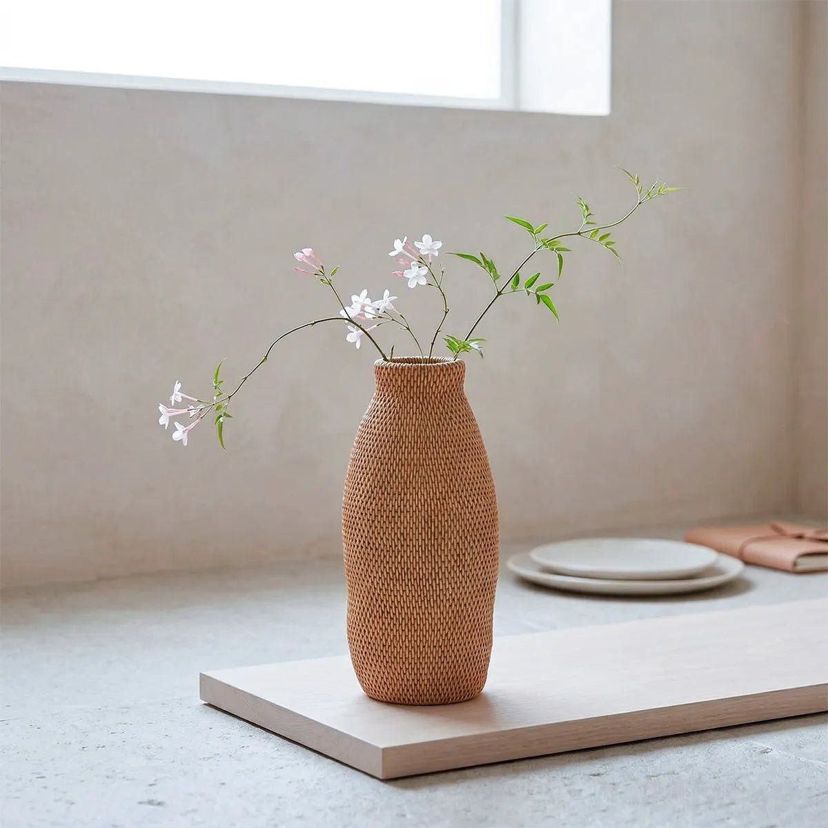 Vaso Decorativo Texturizado em Fibra Natural Bali