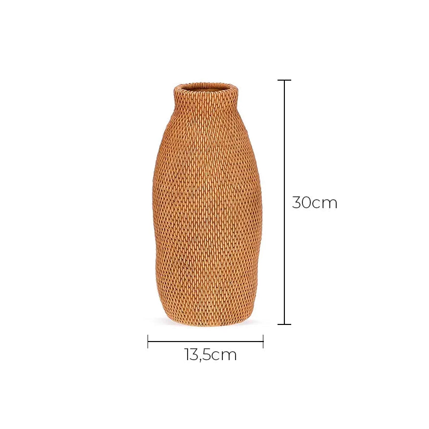 Vaso Decorativo Texturizado em Fibra Natural Bali