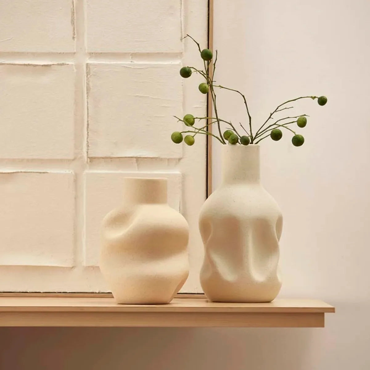 Conjunto de Vasos Decorativos de Cerâmica Orgânico Ammó