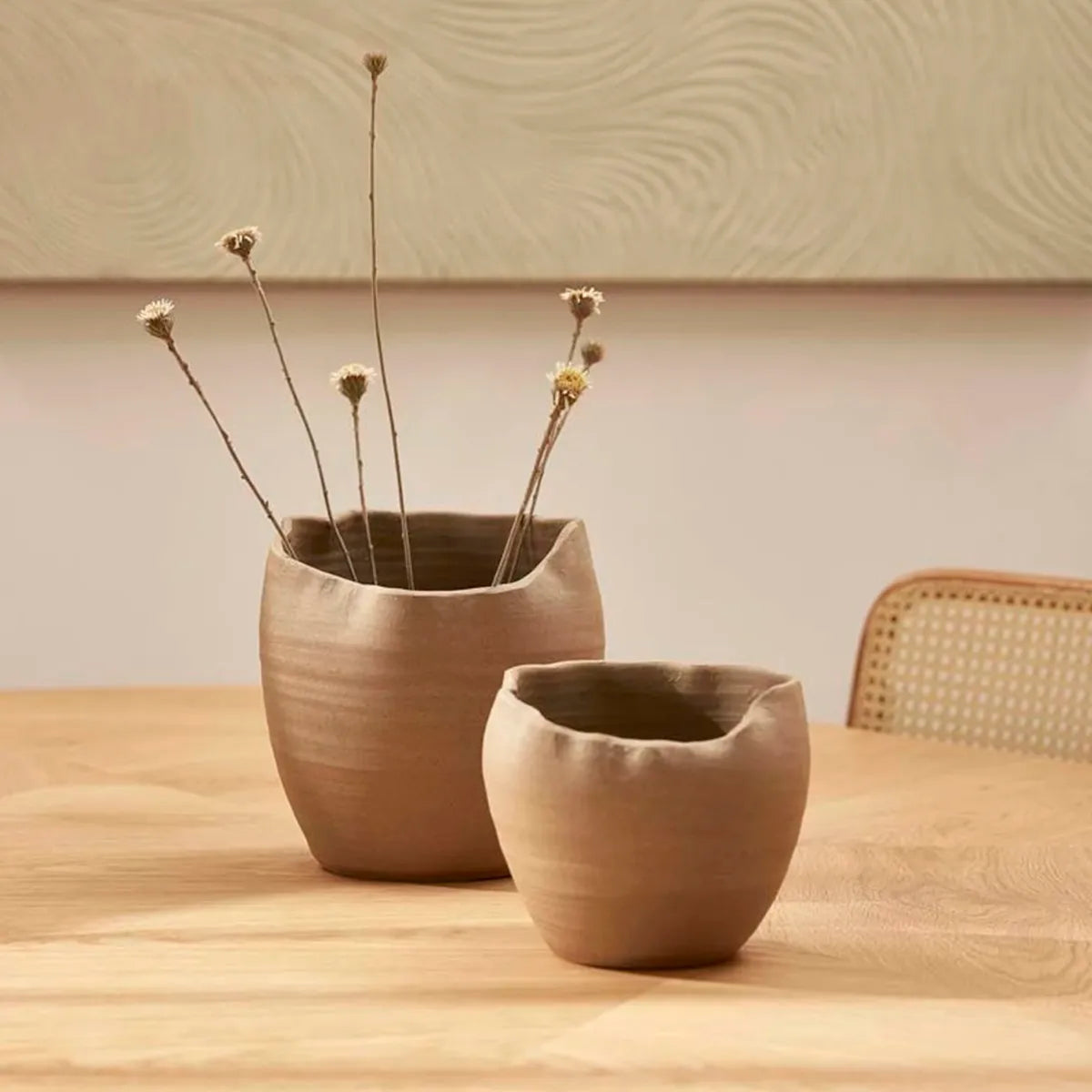 Conjunto de Vasos Decorativos em Cerâmica Terravéa