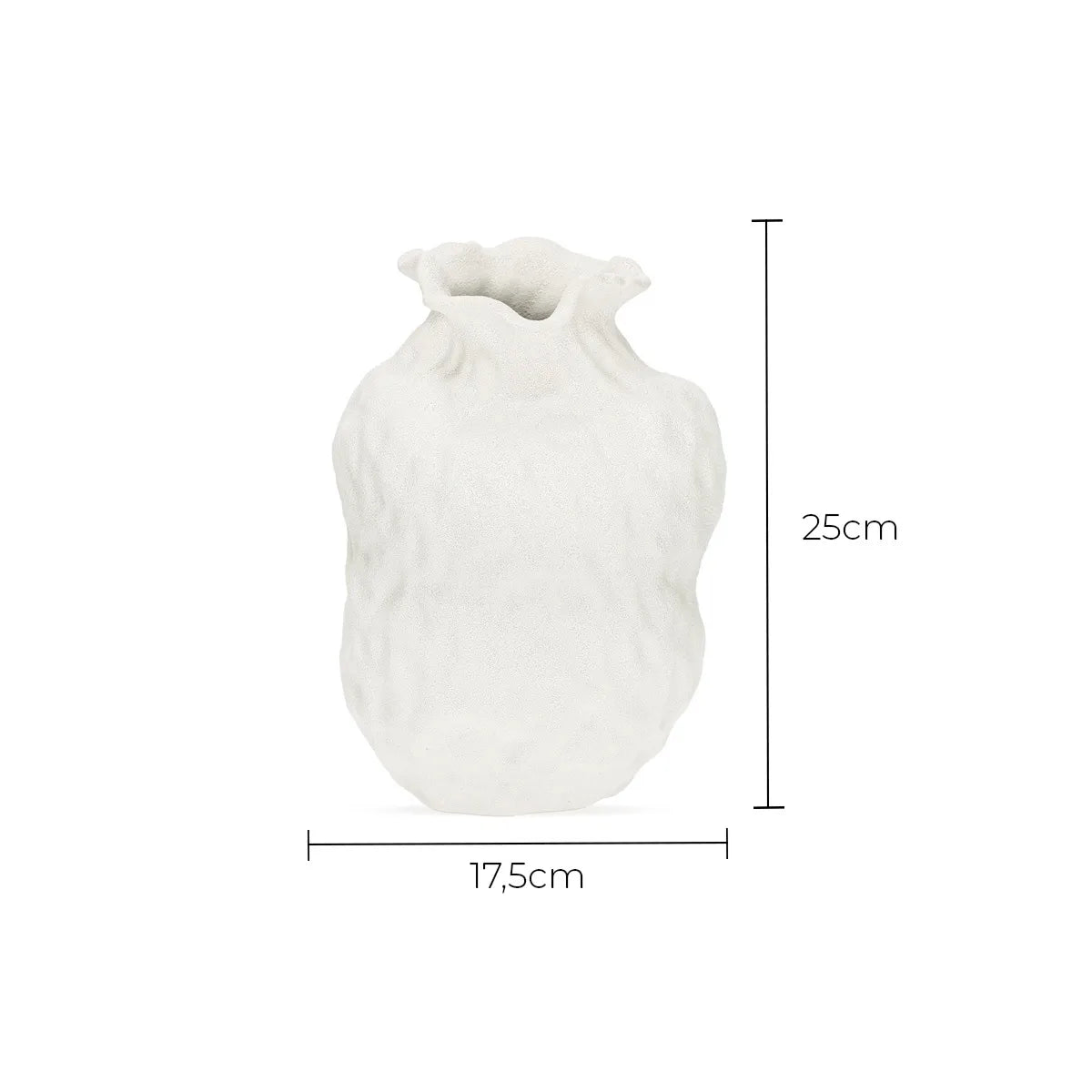 Vaso Decorativo em Cerâmica Branca com Textura Grécia