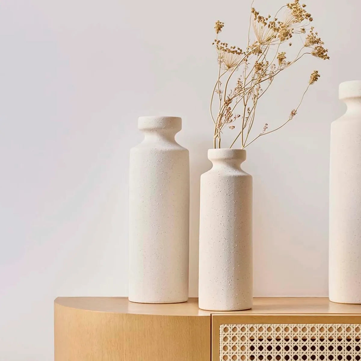 Conjunto de Vasos Decorativos Cerâmica Texturizado Verso