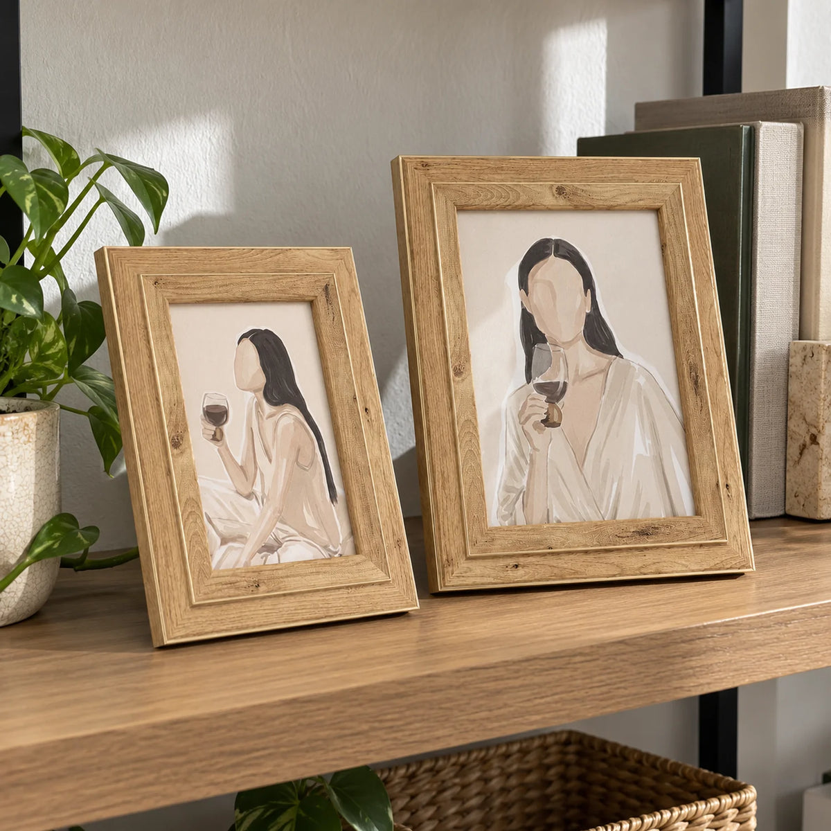 Kit 2 Porta-Retratos com Acabamento Amadeirado Rovere — usabilidade