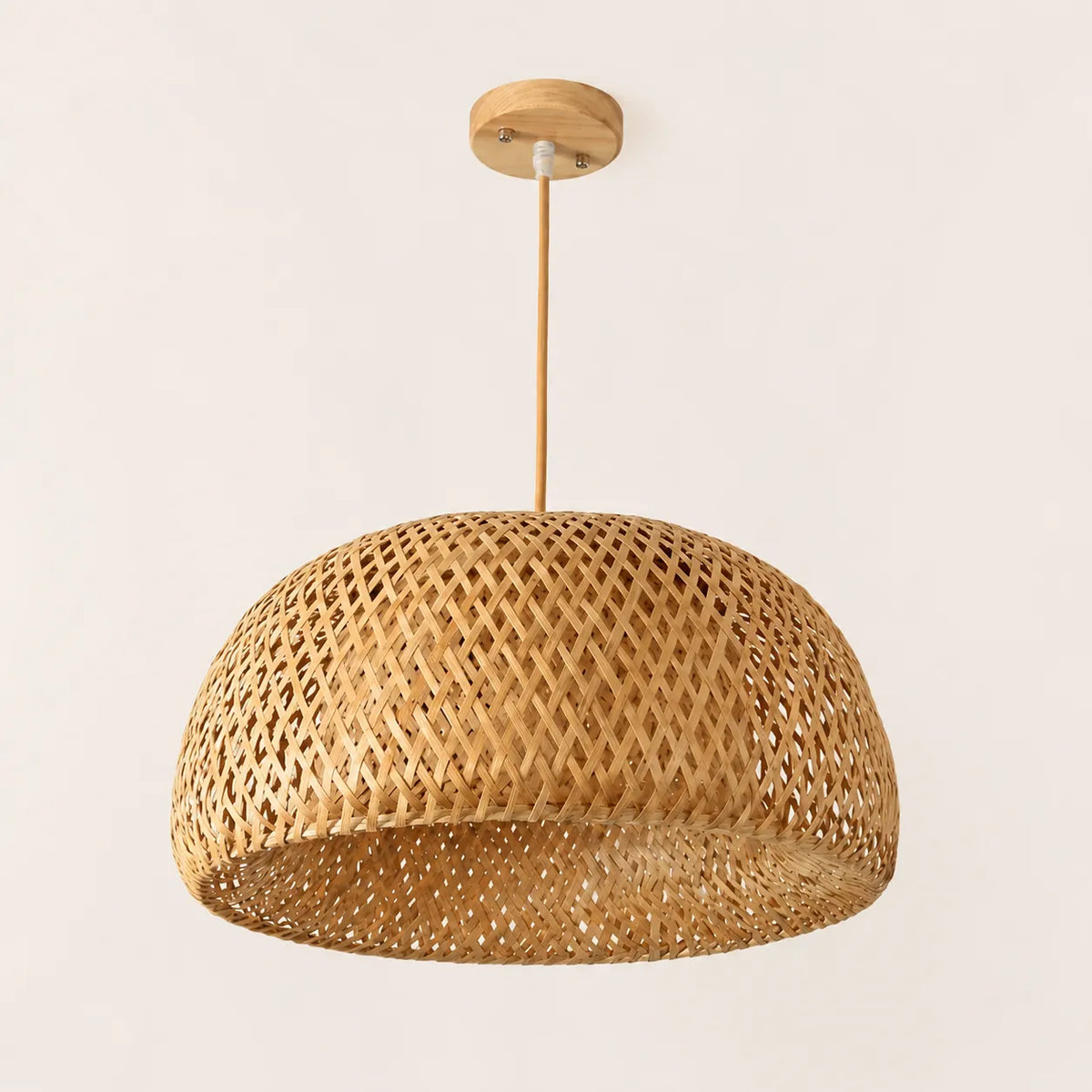 Kit Luminárias Pendente de Bambu Trio Encantos — detalhe do acabamento e material