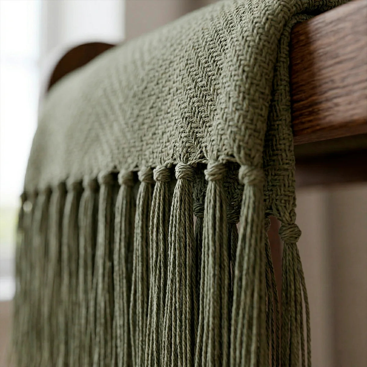 Kit Manta para Sofá e Capa de Almofada Verde Elos para decoração de sala com peças coordenadas, imagem complementar do produto