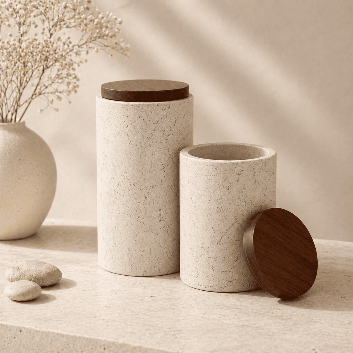 Kit Potes Decorativos Mykonos para decoração e organização