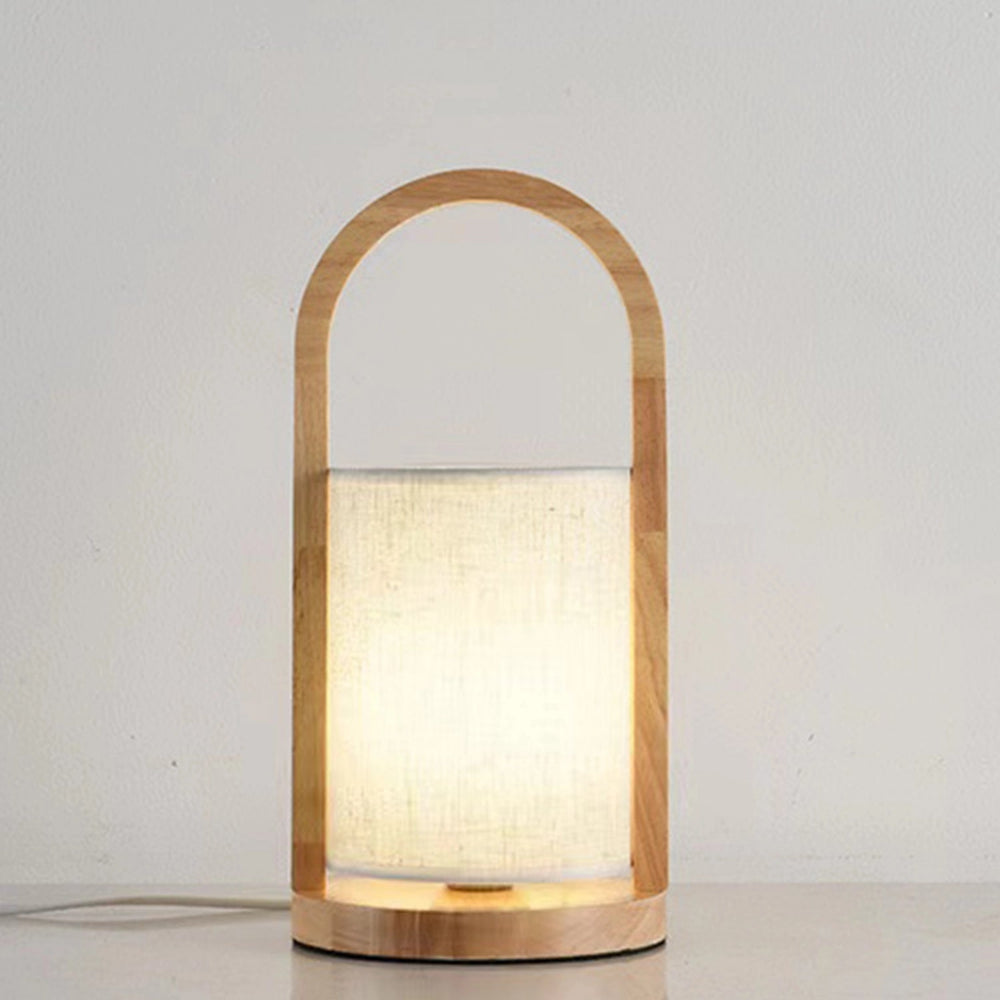 Luminária de Mesa de Bambu Lysa — vista da luminária decorativa