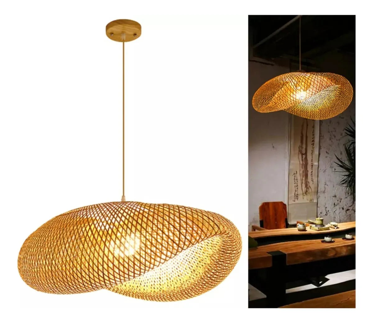 Luminária Pendente Bambu Luz do Campo — luminária para decoração de interiores