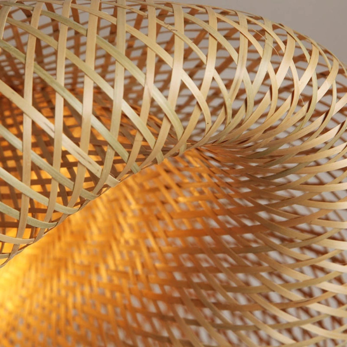 Luminária Pendente de Bambu Encantos — detalhe do acabamento e material