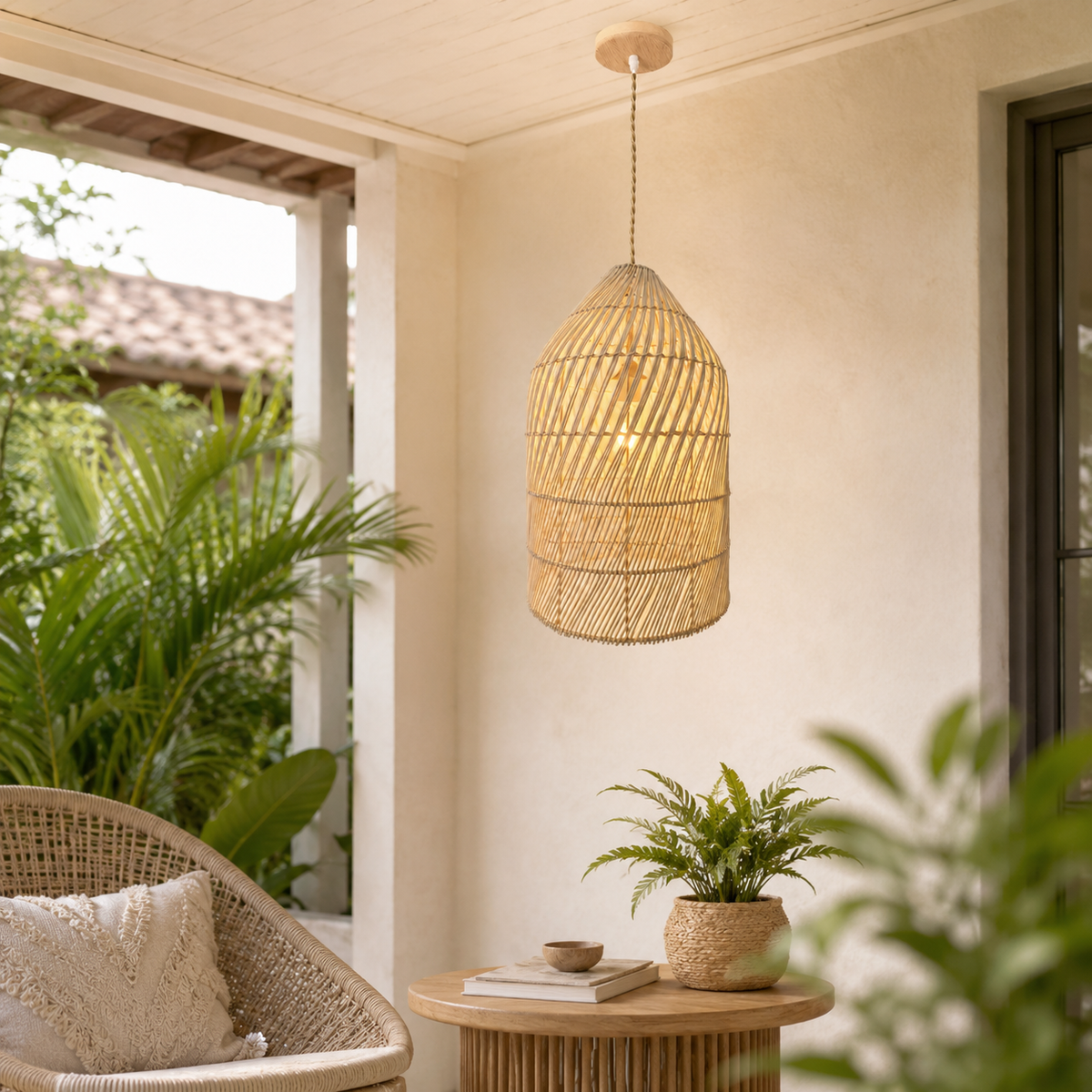 Luminária Pendente de Bambu Surya — imagem principal do produto