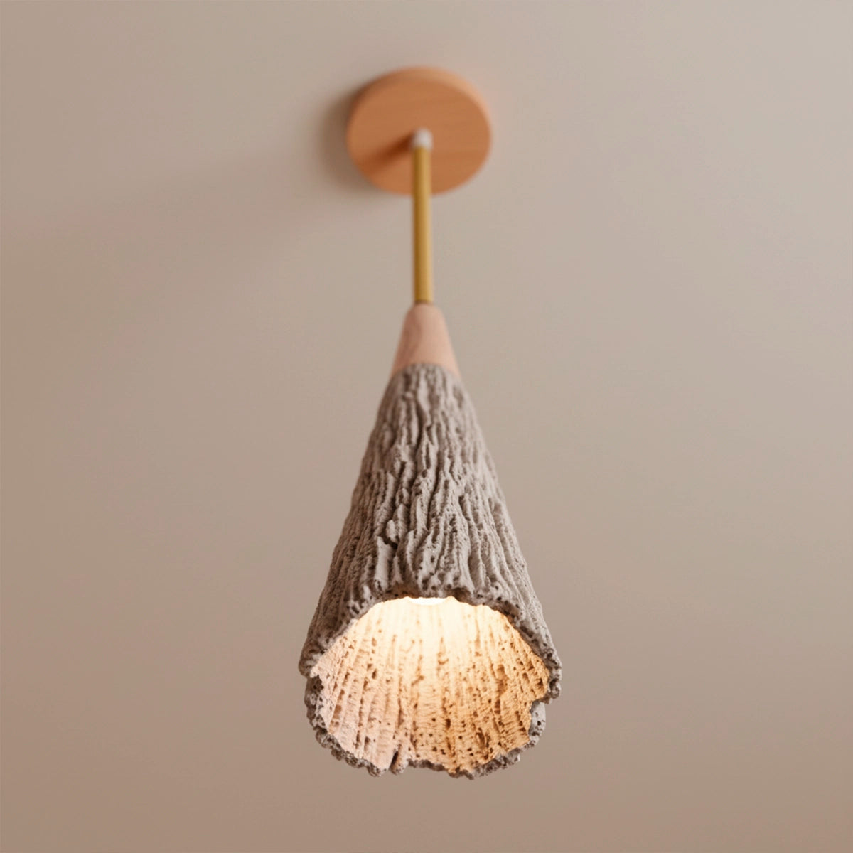 Luminária Pendente de Concreto Lyne — vista da luminária decorativa