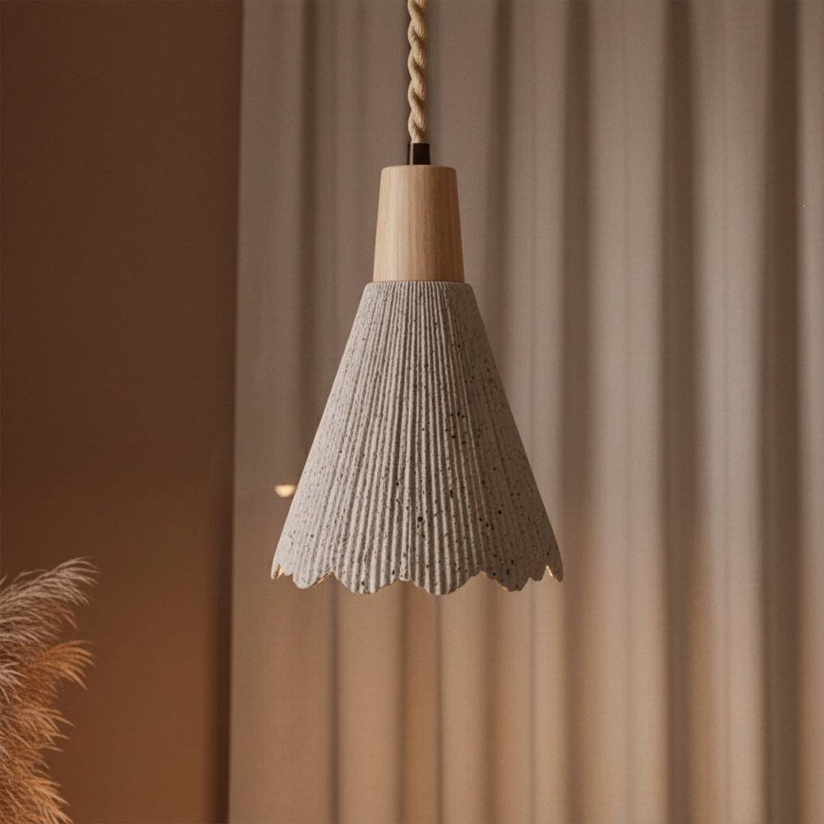 Luminária Pendente de Concreto Nivé — vista da luminária decorativa