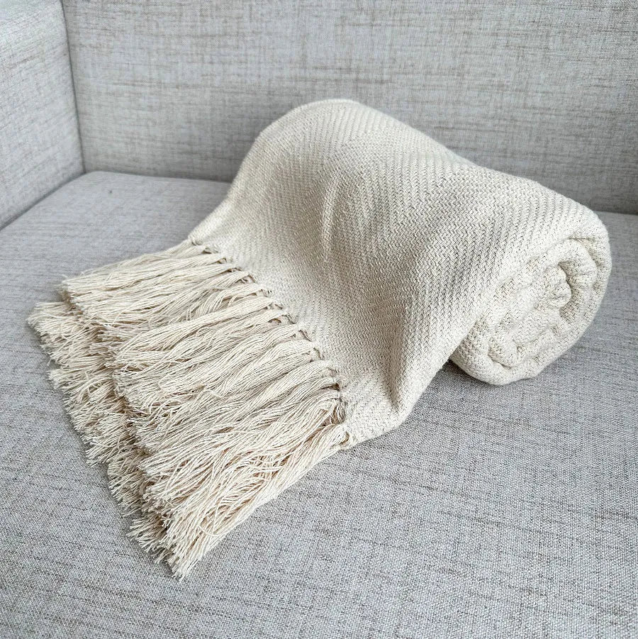 Manta para Sofá Artesanal Algodão Duna
