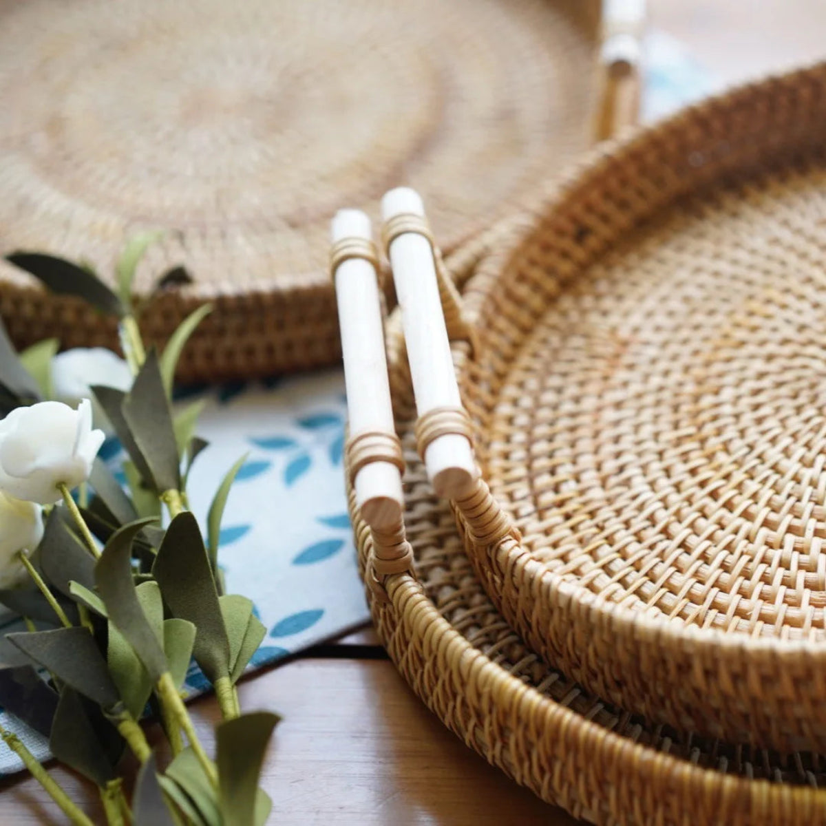 Bandeja Redonda em Vime Nature Craft