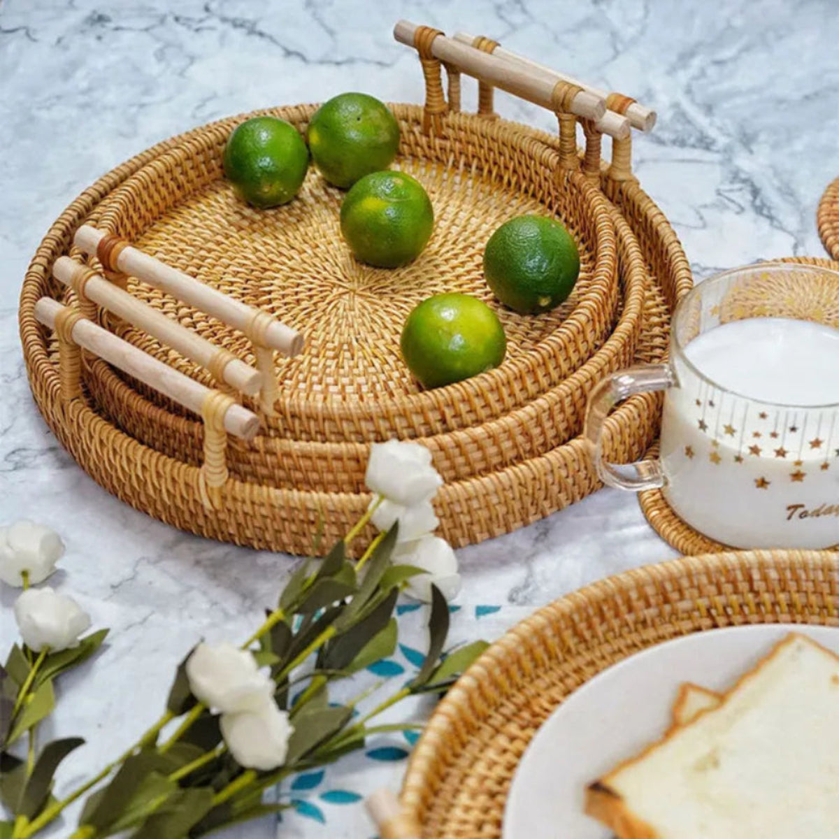 Bandeja Redonda em Vime Nature Craft