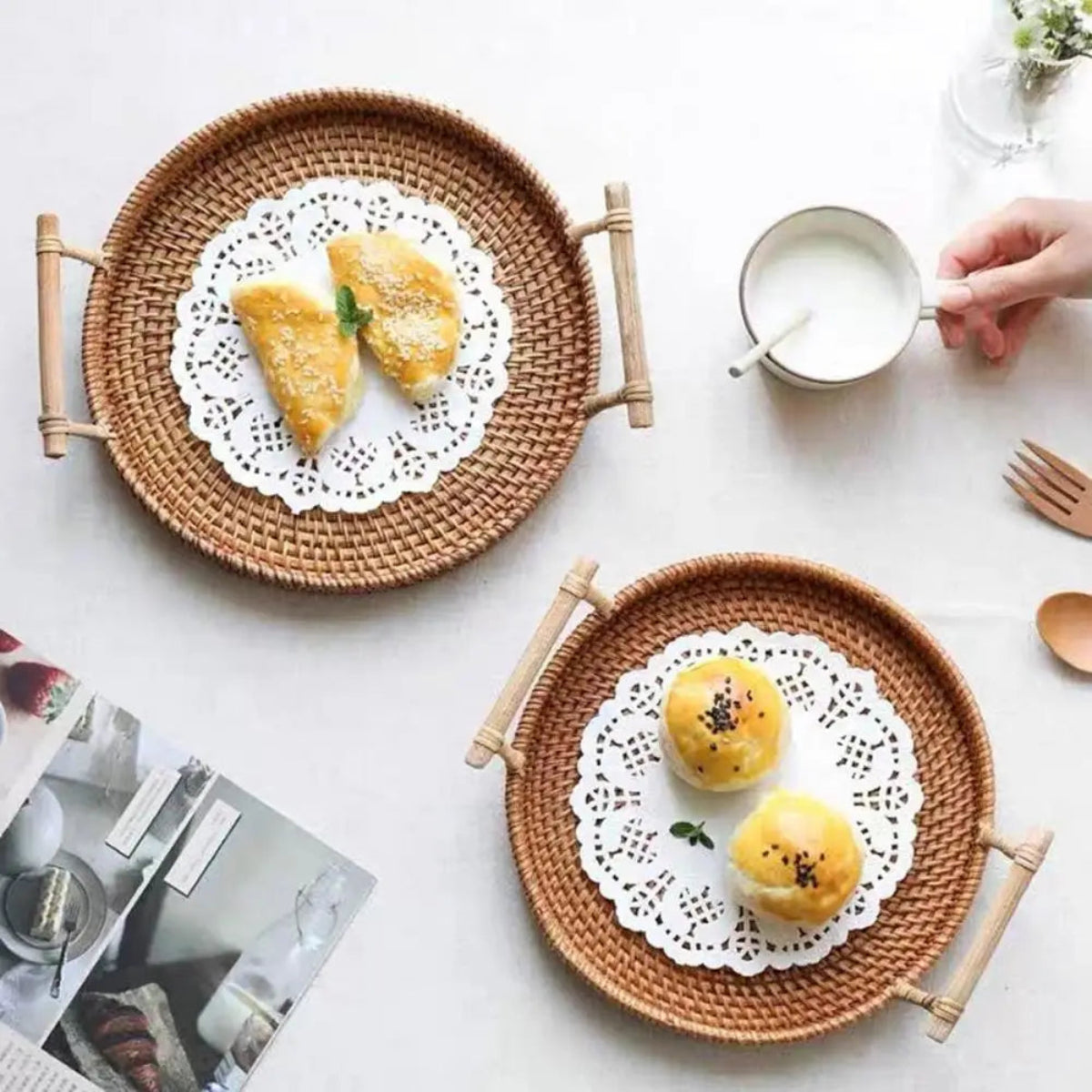 Bandeja Redonda em Vime Nature Craft