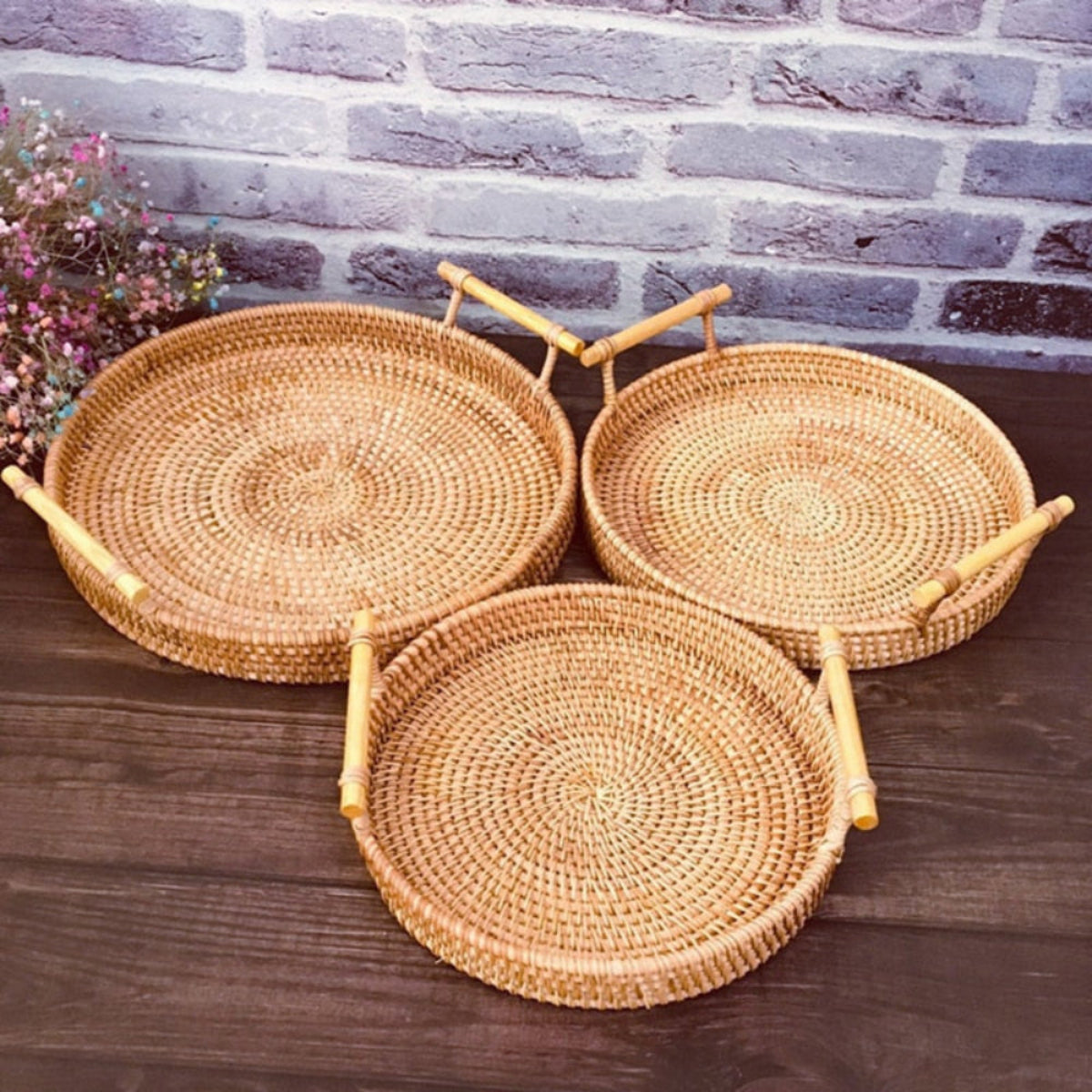 Bandeja Redonda em Vime Nature Craft