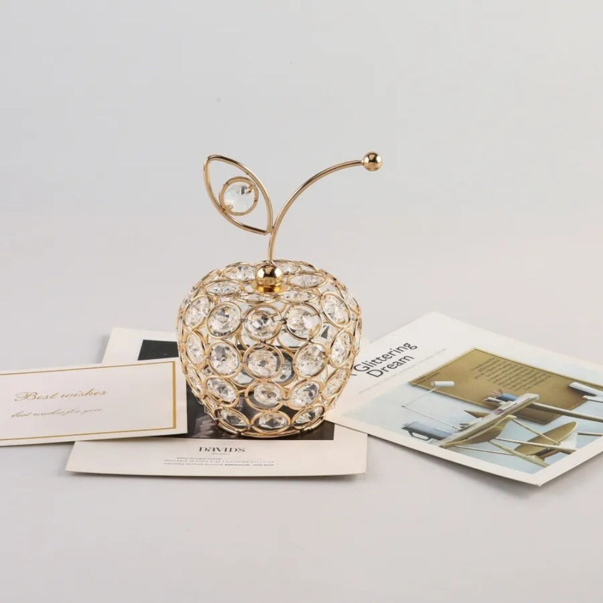 Ornamento Dourado em Cristal Frutas